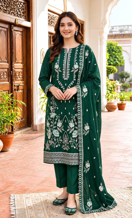Bareeze Winter Dhanak 3-Piece — K-222 G